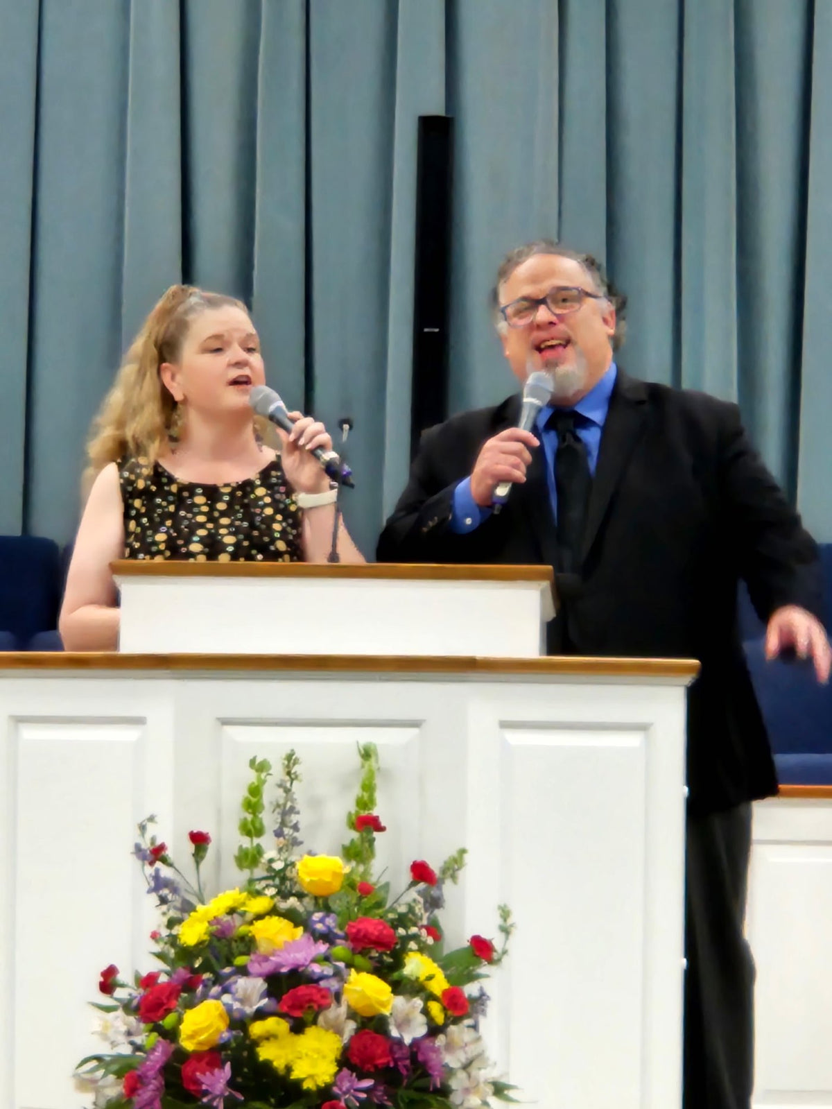 Amanda travels with me, and she sings
